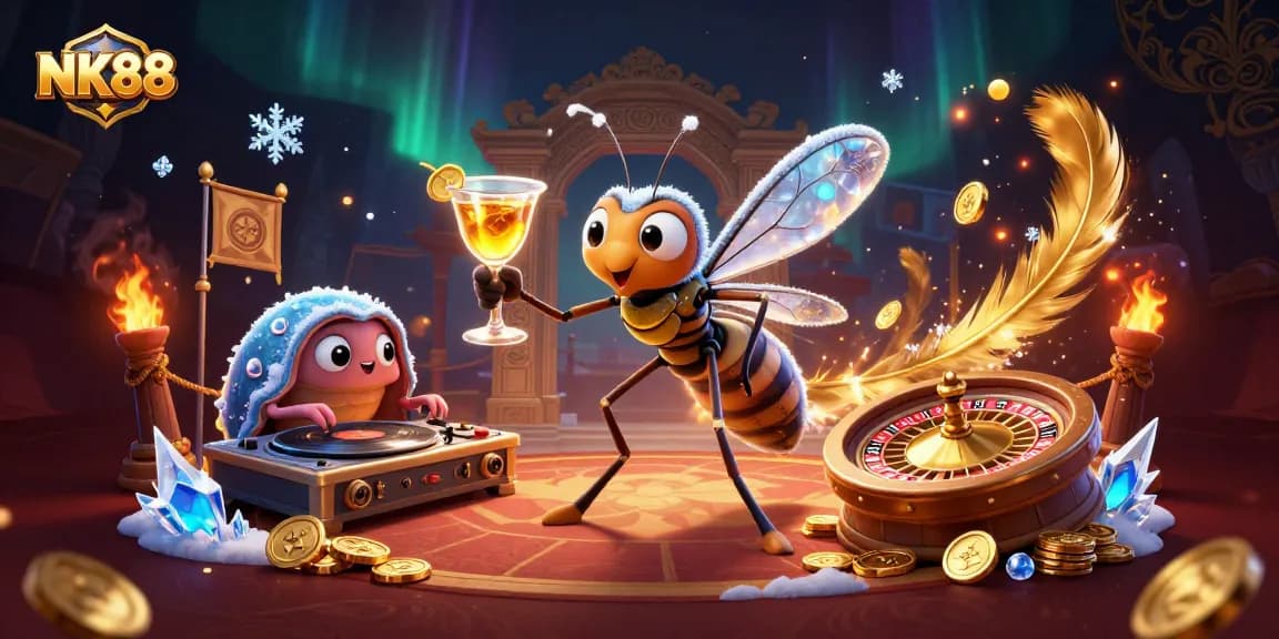 Experience thrilling gameplay at NK88 with vibrant casino characters and dynamic elements