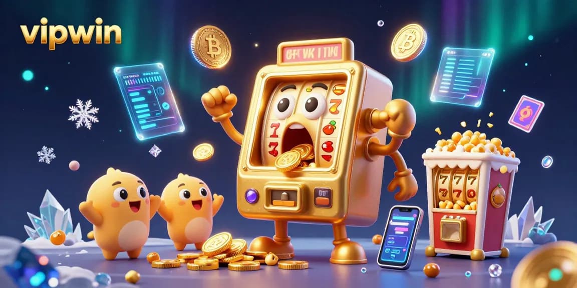 Experience the excitement of winning at vipwin with a joyful slot machine celebrating its jackpot.