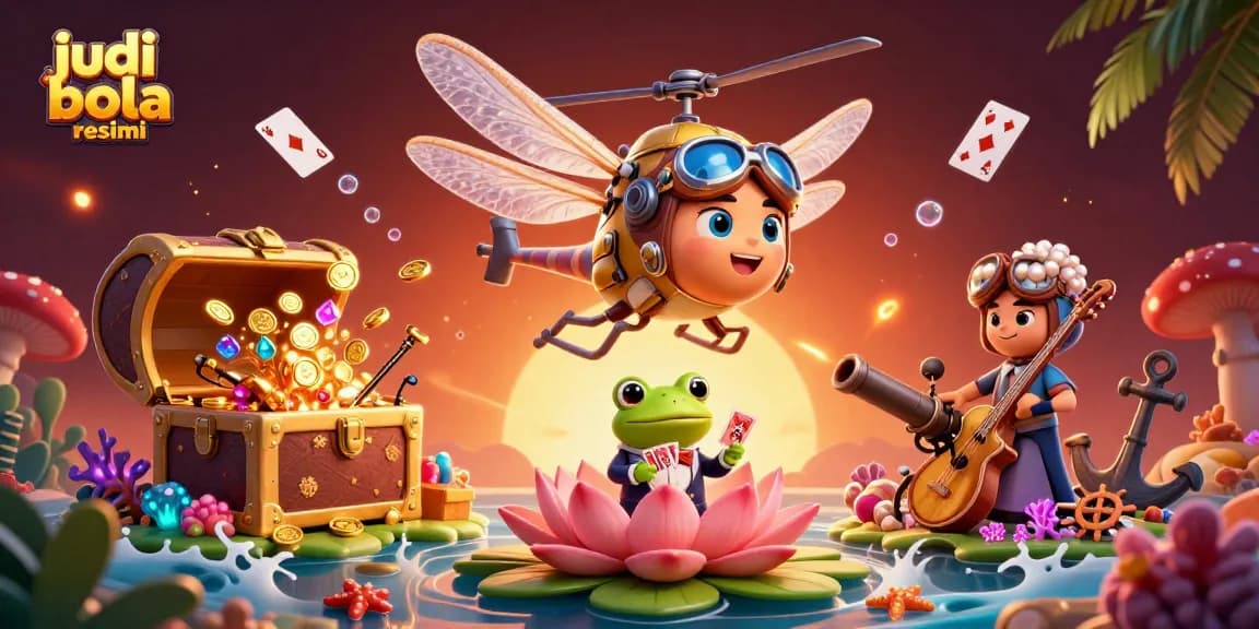 Experience thrilling judi bola resmi action with a lively casino scene featuring unique characters and engaging elements.
