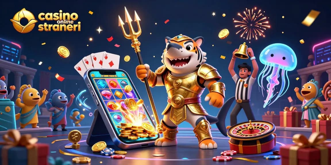 Anteprima di un emozionante gioco nei casinò online stranieri, con un drammatico squalo guerriero e giochi d'azzardo sparsi.
