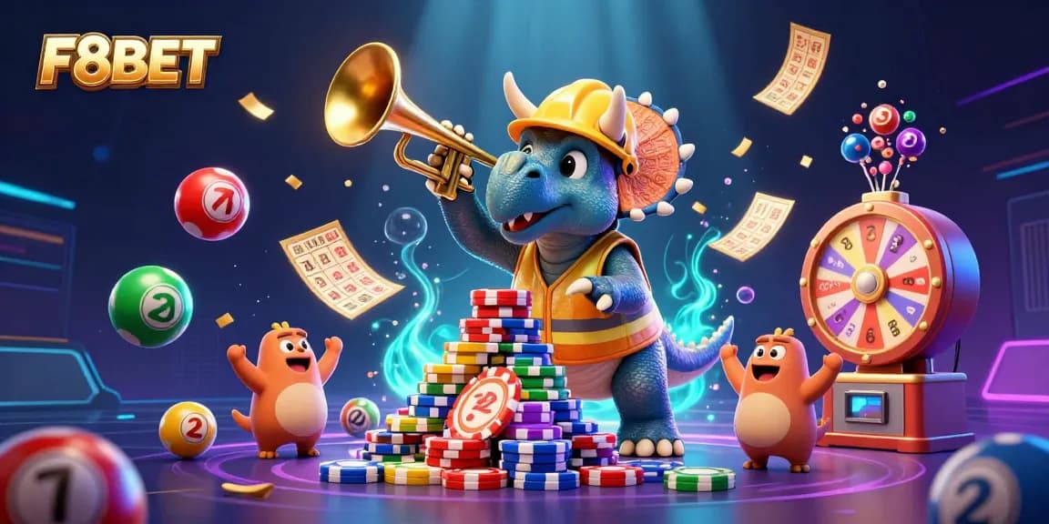 Experience F8BET with vibrant casino elements including lively characters and dynamic game features.