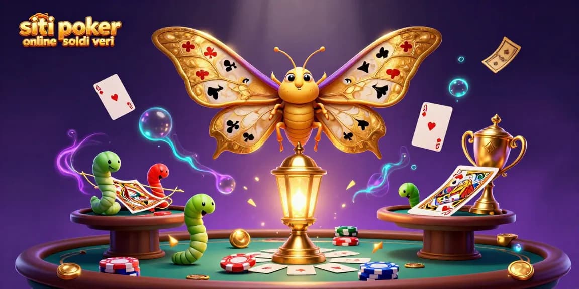 Scopri i siti poker online soldi veri in un'illustrazione 3D avvincente con effetti di luci e colori.