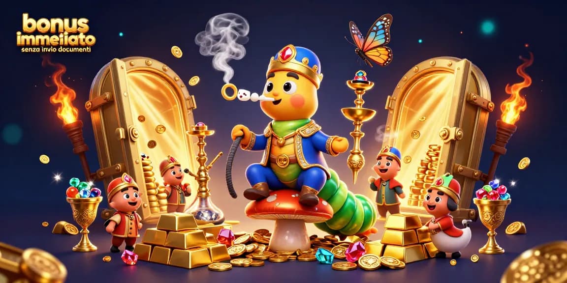 Gioca con un bonus immediato senza invio documenti in un casinò, tra simboli di fortuna e gioielli.