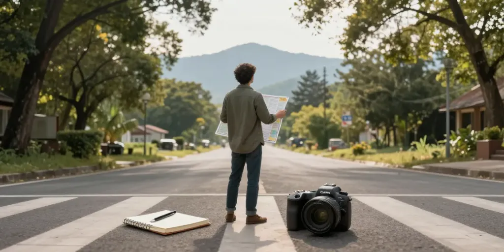 Person am Scheideweg, symbolisiert MPU wegen Drogen und Neuanfang