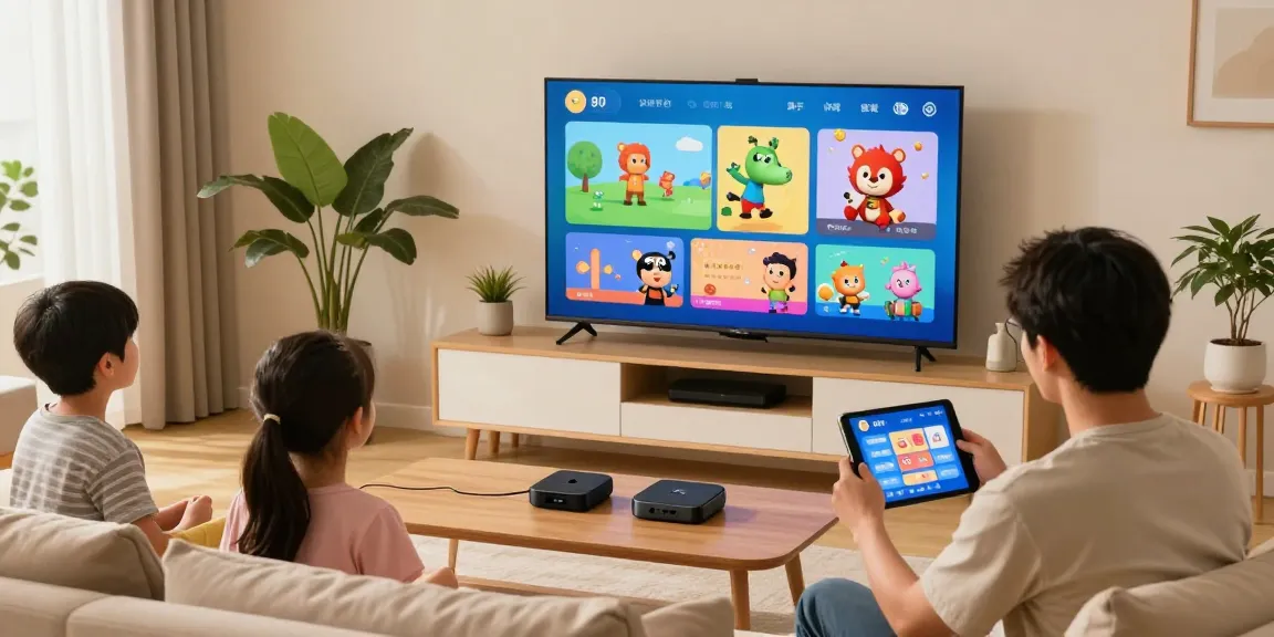 Profitez de l'IPTV en famille avec un salon accueillant et une TV moderne.