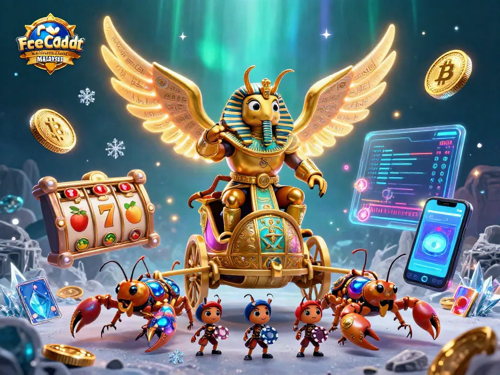 Claim your Free Credit New Member Online Casino Malaysia with vibrant slot jackpot visuals.