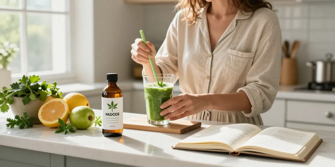 Lost Mary BM6000 vape device next to CBD oil and fresh fruits for natural wellness.