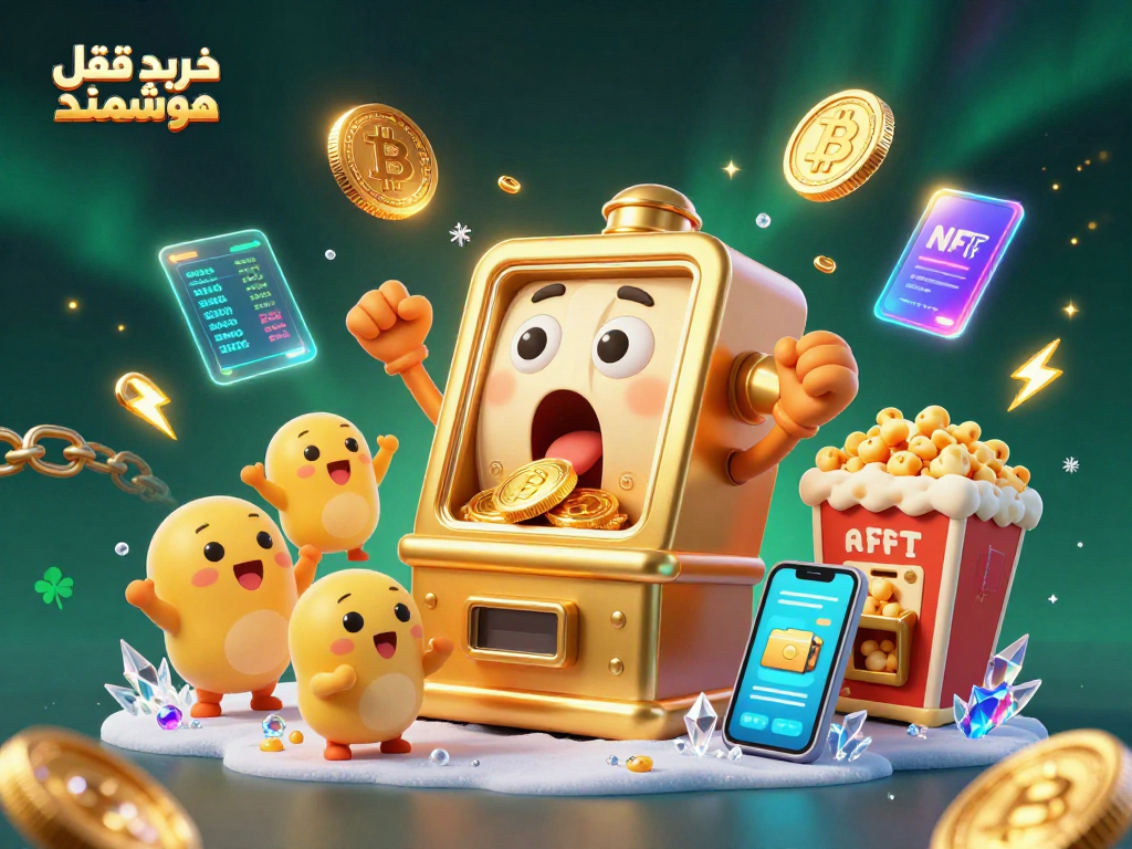 Engage with خرید قفل هوشمند as golden slot machine wins jackpot amidst vibrant casino elements.