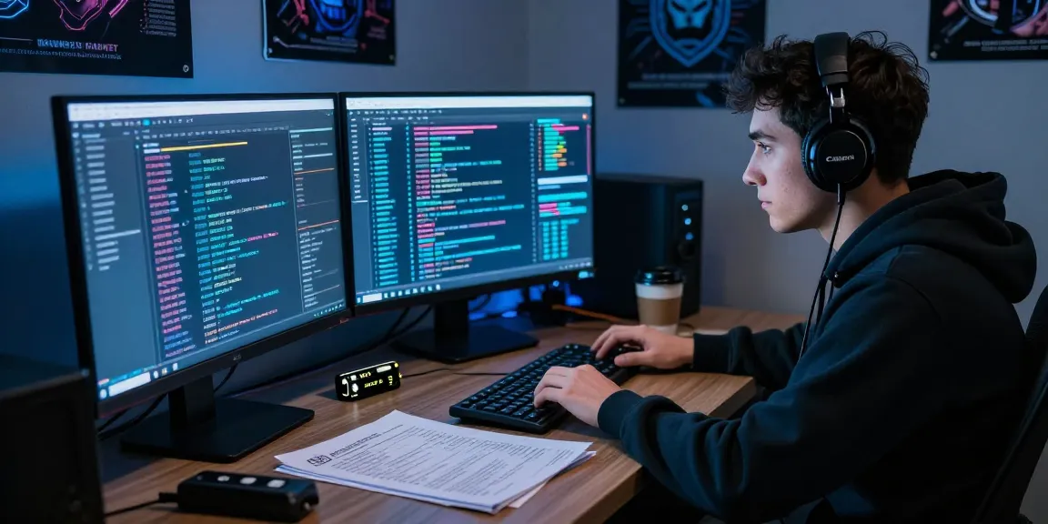 Best Darknet Markets 2026 analysis with an individual navigating multiple screens in a privacy-focused environment