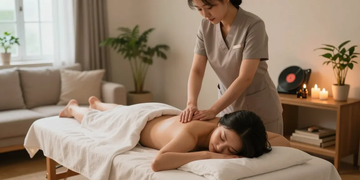 부천출장마사지 session in a tranquil wellness environment with a professional masseuse