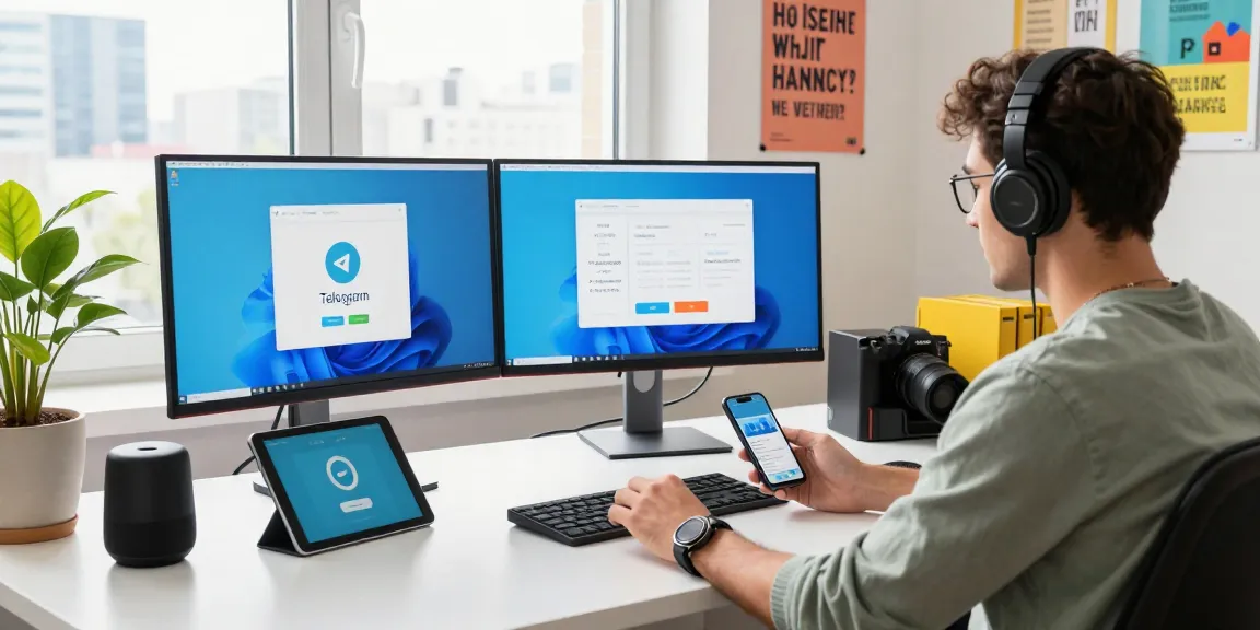 Downloading Telegram China app demonstrates user engagement and tech-friendly workspace.