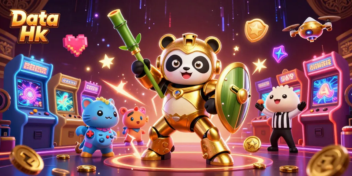 Experience thrilling gameplay with Data Hk in this vibrant casino arena illustration.