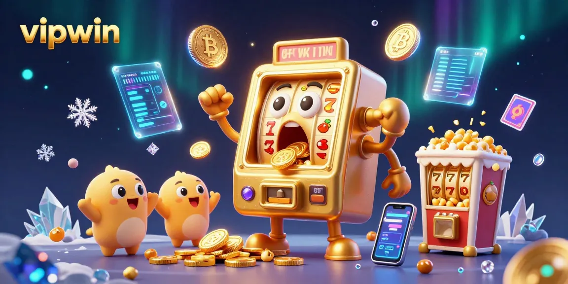 Experience the excitement of winning at vipwin with a joyful slot machine celebrating its jackpot.