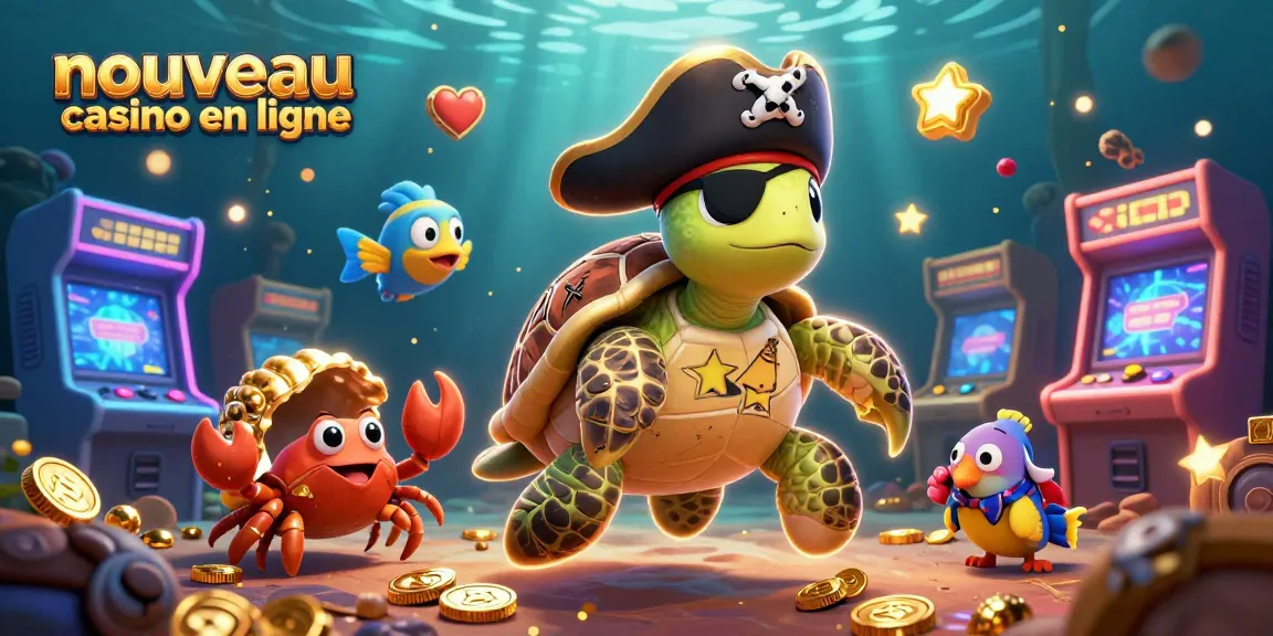 Découvrez le nouveau casino en ligne avec une tortue pirate et des trésors sous-marins, en jouant à des jeux colorés.