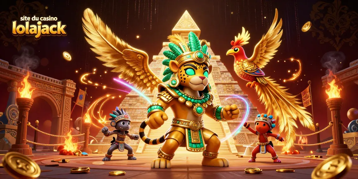 Experience thrilling gameplay at the site du casino lolajack, featuring vibrant 3D casino imagery and exciting elements.