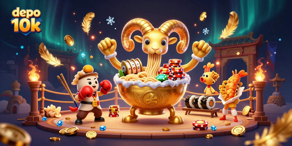 Engage in thrilling gameplay with depo 10k in this vibrant casino theme illustration.