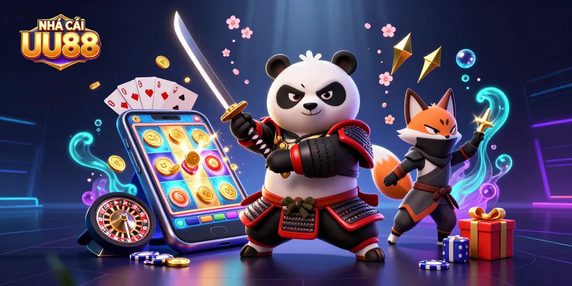 Engage in thrilling gaming activities at NHÀ CÁI UU88 with 3D characters and vibrant casino elements.