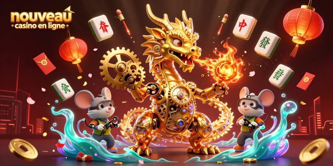 Jouez sur un nouveau casino en ligne avec une dragonne mécanique dorée et des éléments ludiques