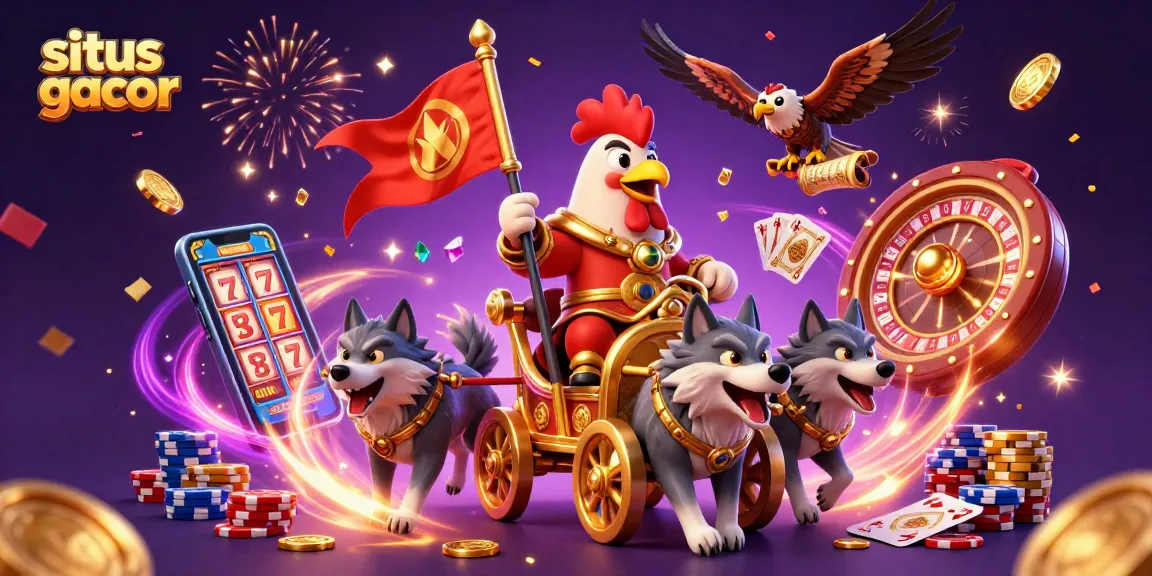 Experience thrilling spins at situs slot gacor with vibrant cartoon characters and dynamic casino elements.