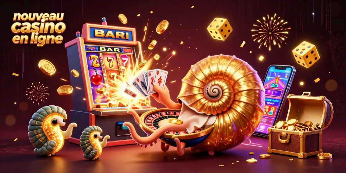 Gagnez au nouveau casino en ligne avec une illustration captivante des jeux de casino et des gains alléchants.
