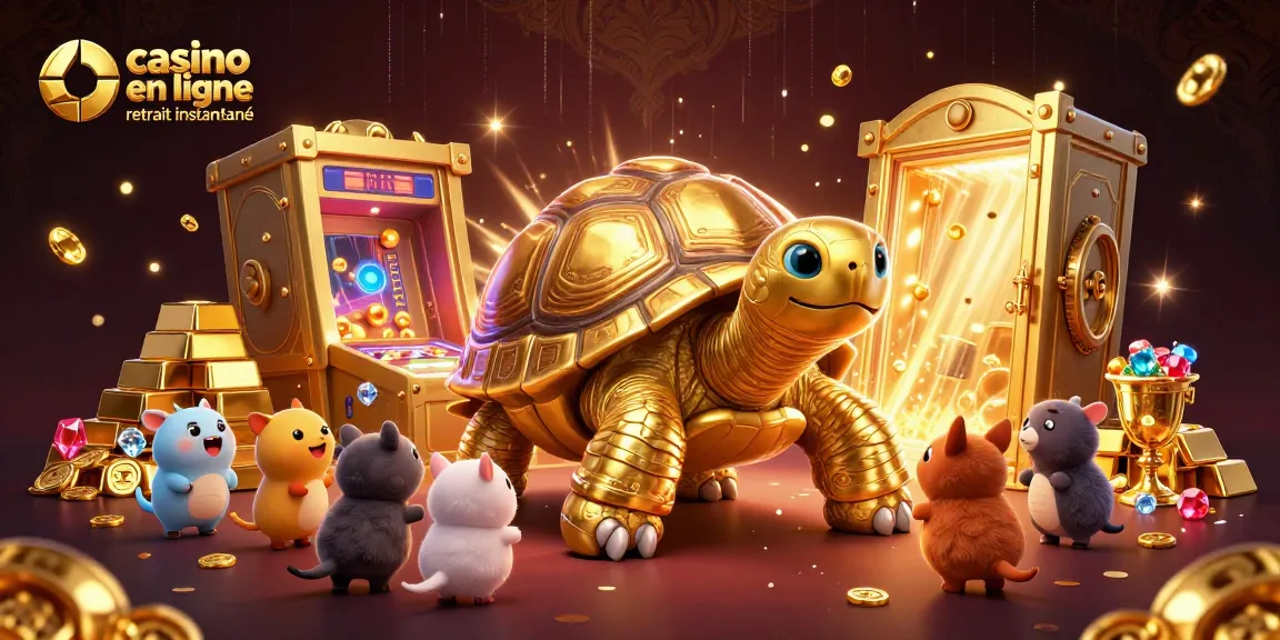 Jouez dans un casino en ligne avec retrait instantané avec un jardin de trésors et une tortue géante comme machine à sous.