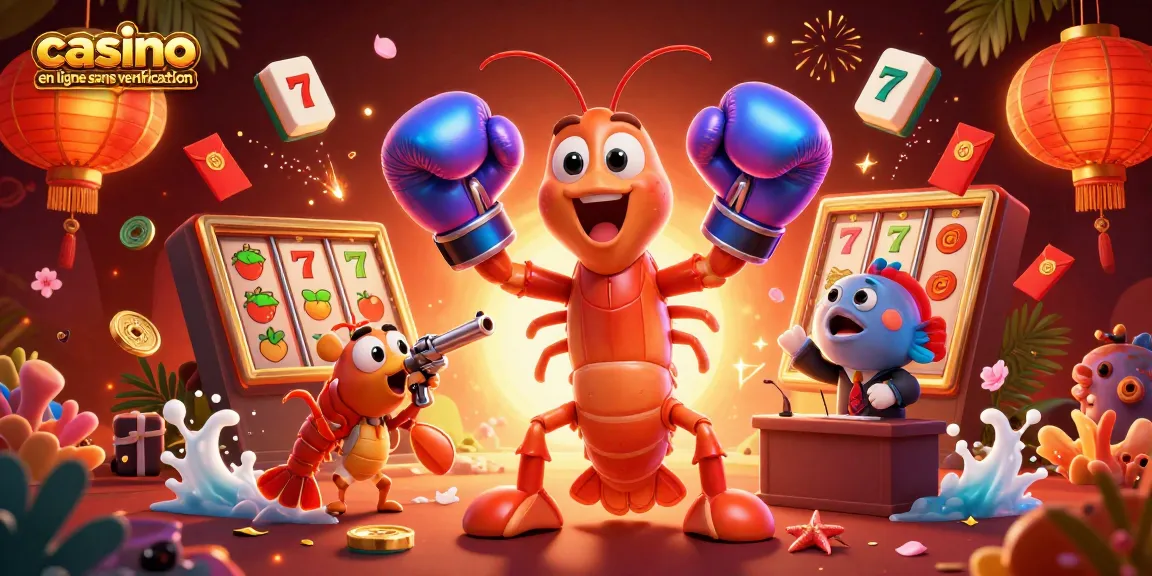 Découvrez une illustration colorée et dynamique sur le casino en ligne sans vérification, mettant en scène des personnages de jeux.
