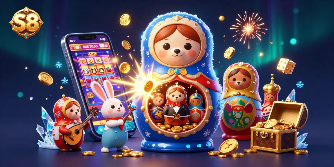 S8 attracts players with vibrant games and bonuses in a thrilling casino illustration.