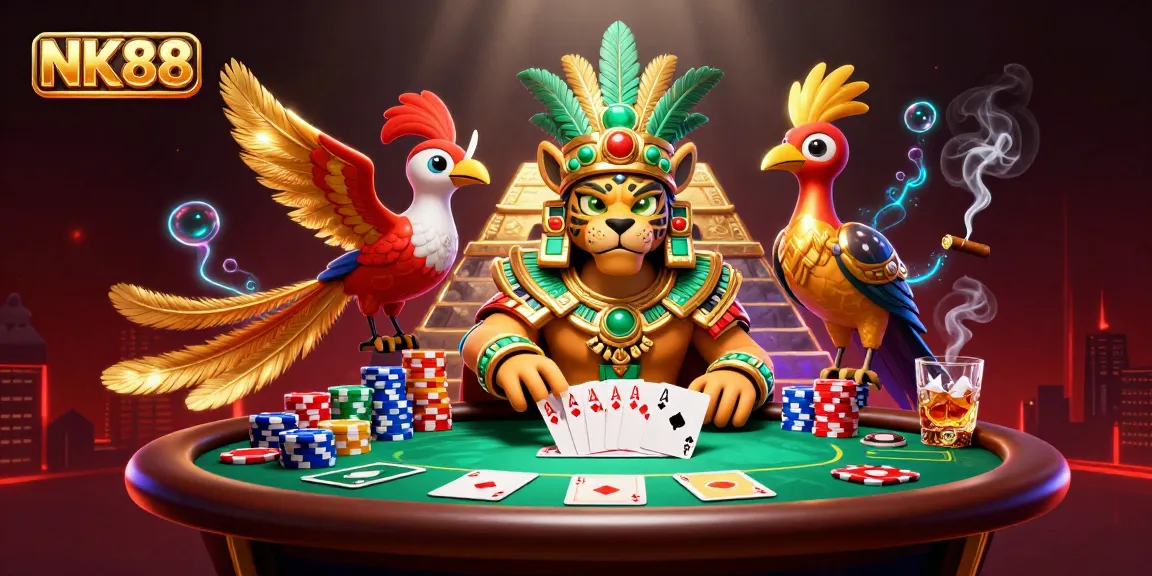 Experience thrilling gambling adventures at NK88, featuring a Mayan priest and exciting poker elements.