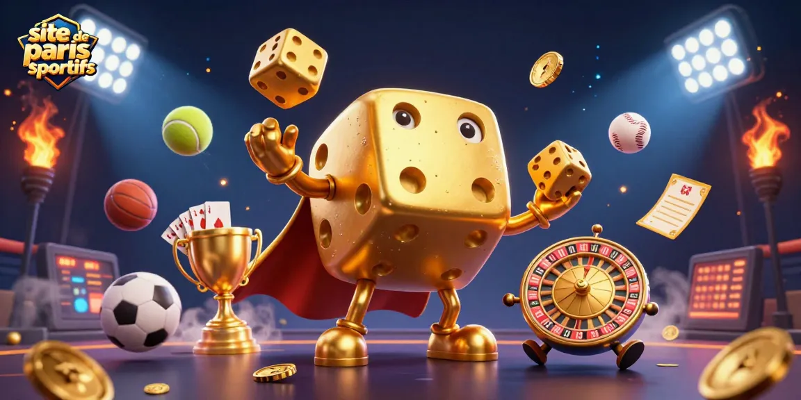 Pariez sur le site de paris sportifs avec cette illustration dynamique d'une mascotte de casino animée.