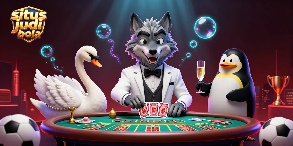 Engaging sports betting scene with situs judi bola characters showcasing excitement and strategic gameplay.